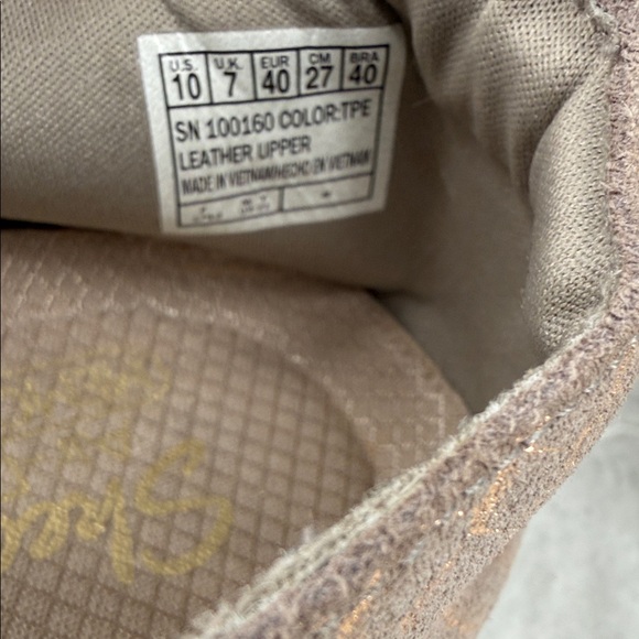 Skechers Shoes Wm 10 Sepulveda 2 Ballet Flat Sneaker Metallic Summer Sheen Taupe - Picture 10 of 11